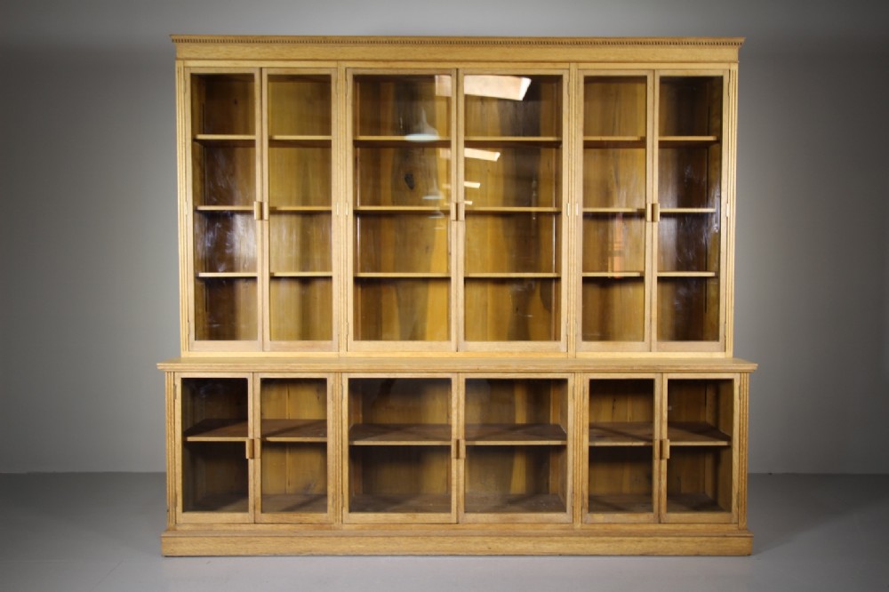 Large Edwardian Antique Oak Bookcase