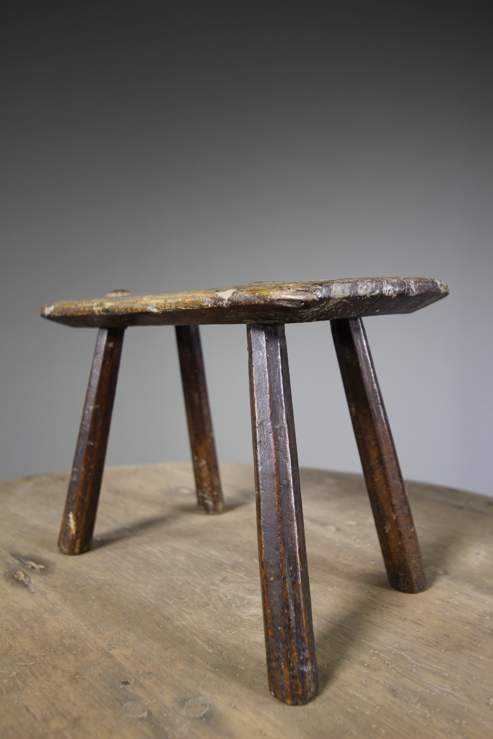 Georgian Antique Elm Country Stool