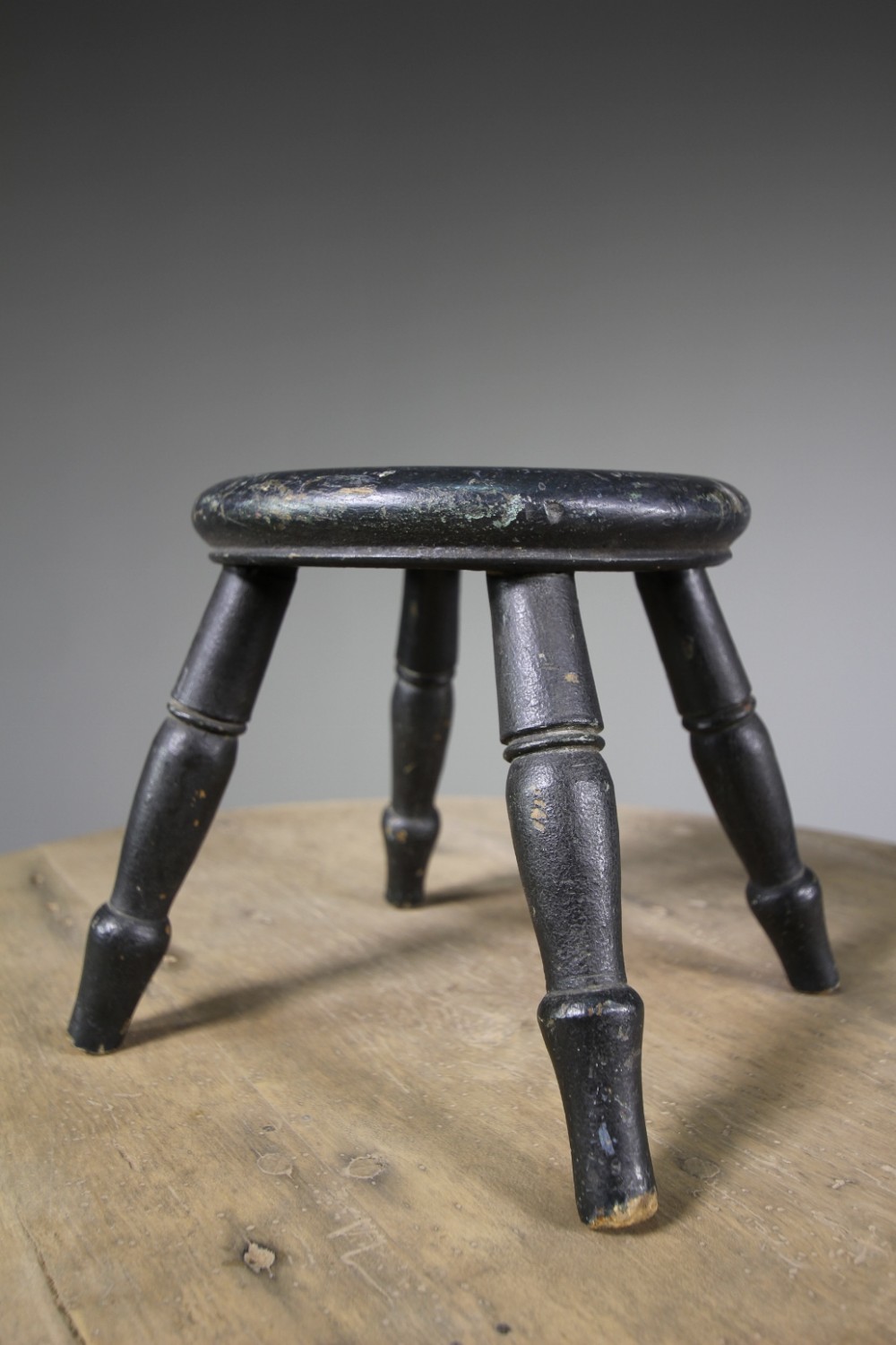 English 19th Century Antique Stool in Original Paint