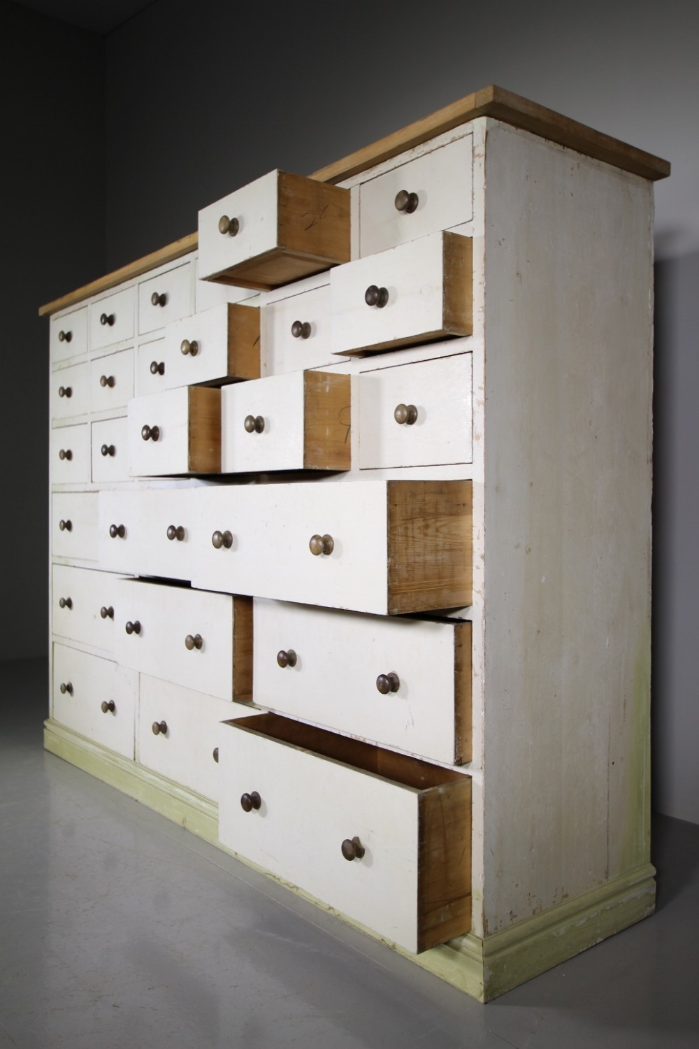 Huge 19th Century Original Painted Pine Antique Chest