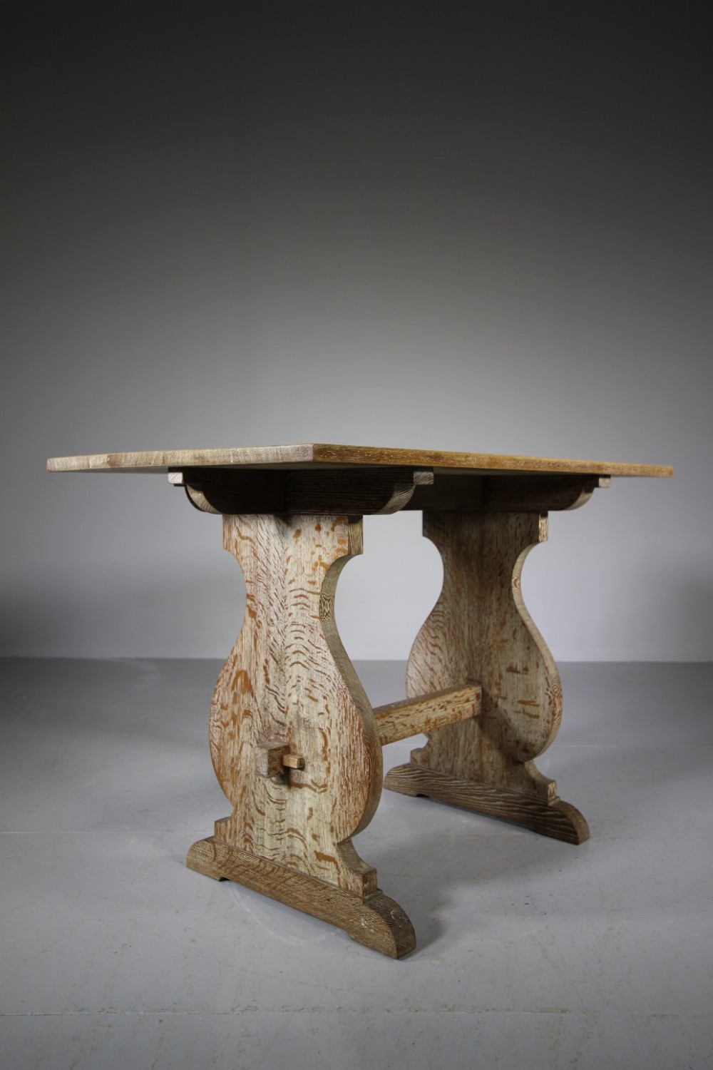 Heals Antique Oak Refectory Table - Labelled