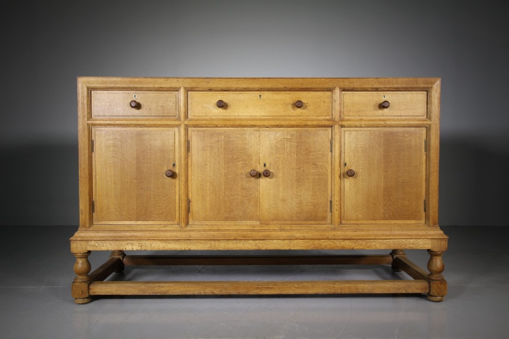 Quality 1920's Heals Oak Sideboard - Labelled & Key