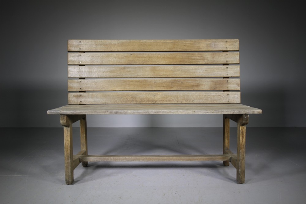 1930's Slatted Oak Railway Bench Seat 