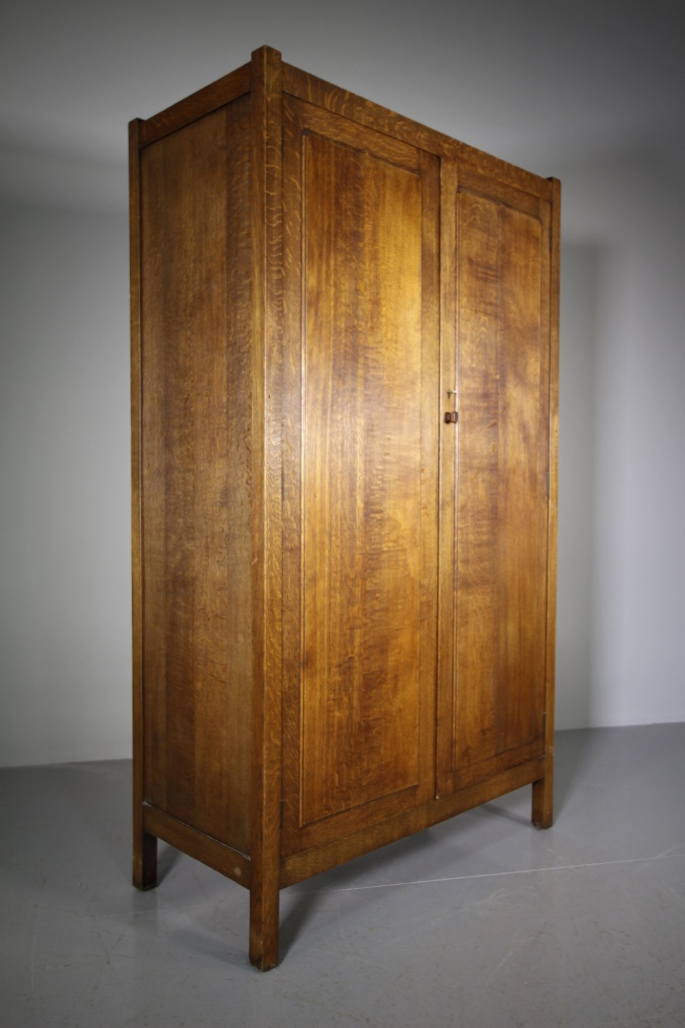 Heals Antique Oak Letchworth Wardrobe- Labelled