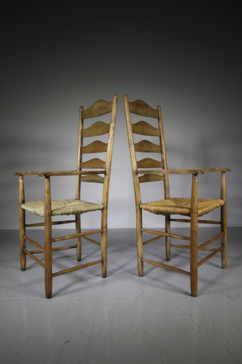 Pair of Ed Gardiner Antique Carver Armchairs - Stamped