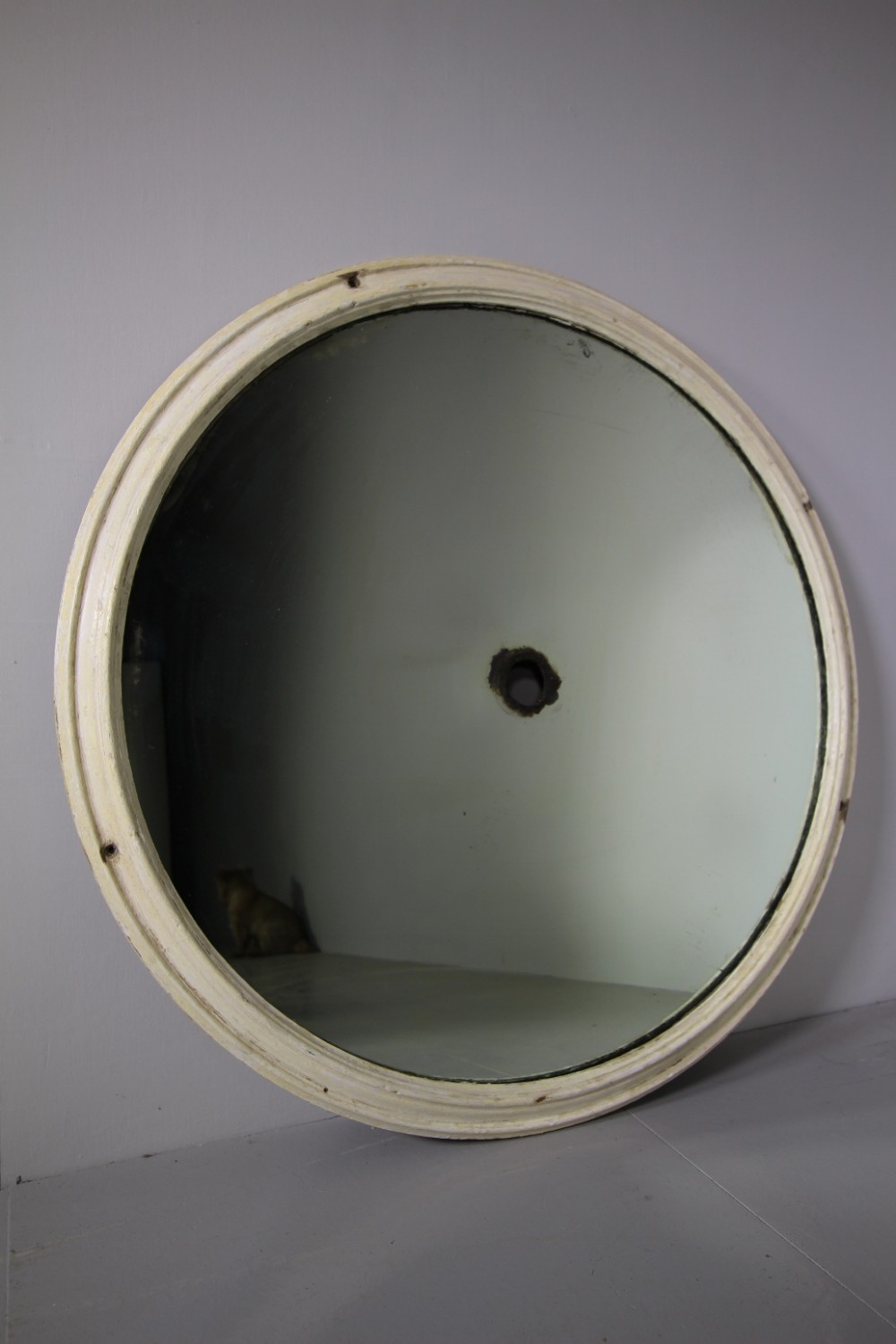 Circular Antique Ceiling Rose Mirror from Butchers Shop