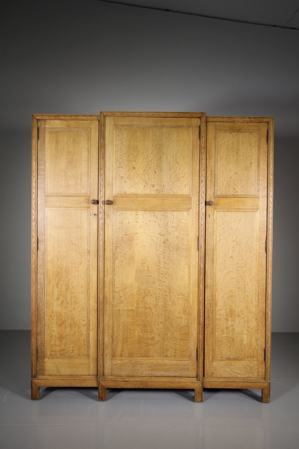 Heals of London Antique Oak Triple Wardrobe
