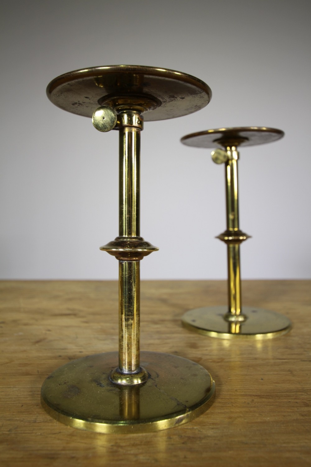 Pair of Antique Brass Shop Fitting Displays - Adjustable