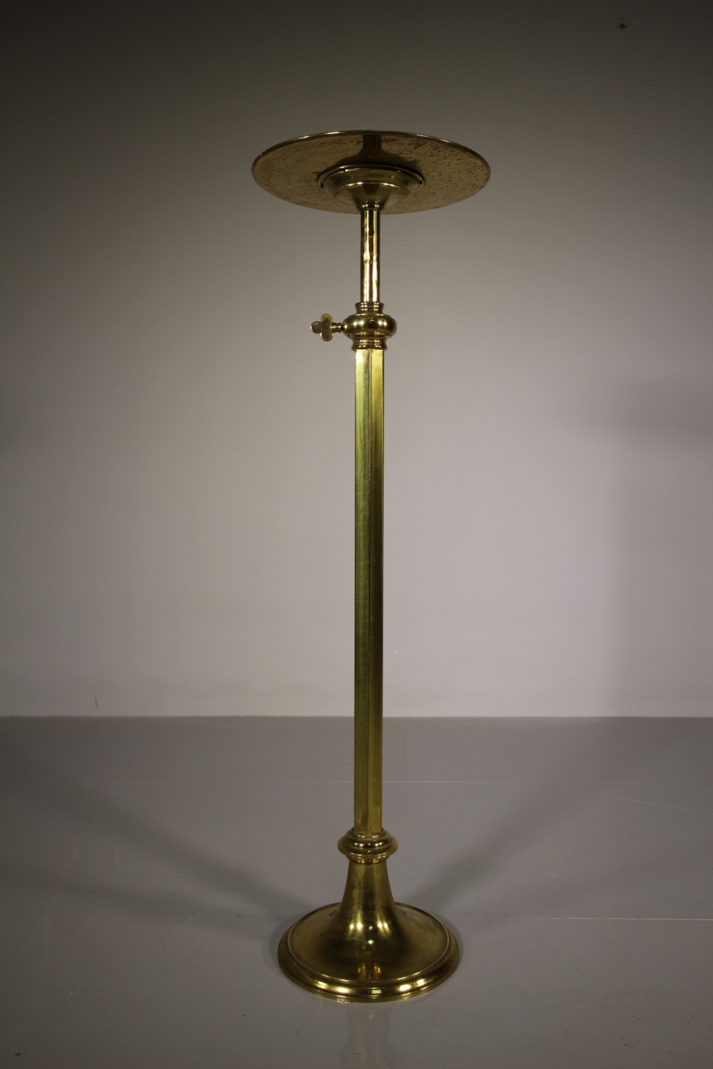 Tall Antique Brass Shop Fitting Display Stand 