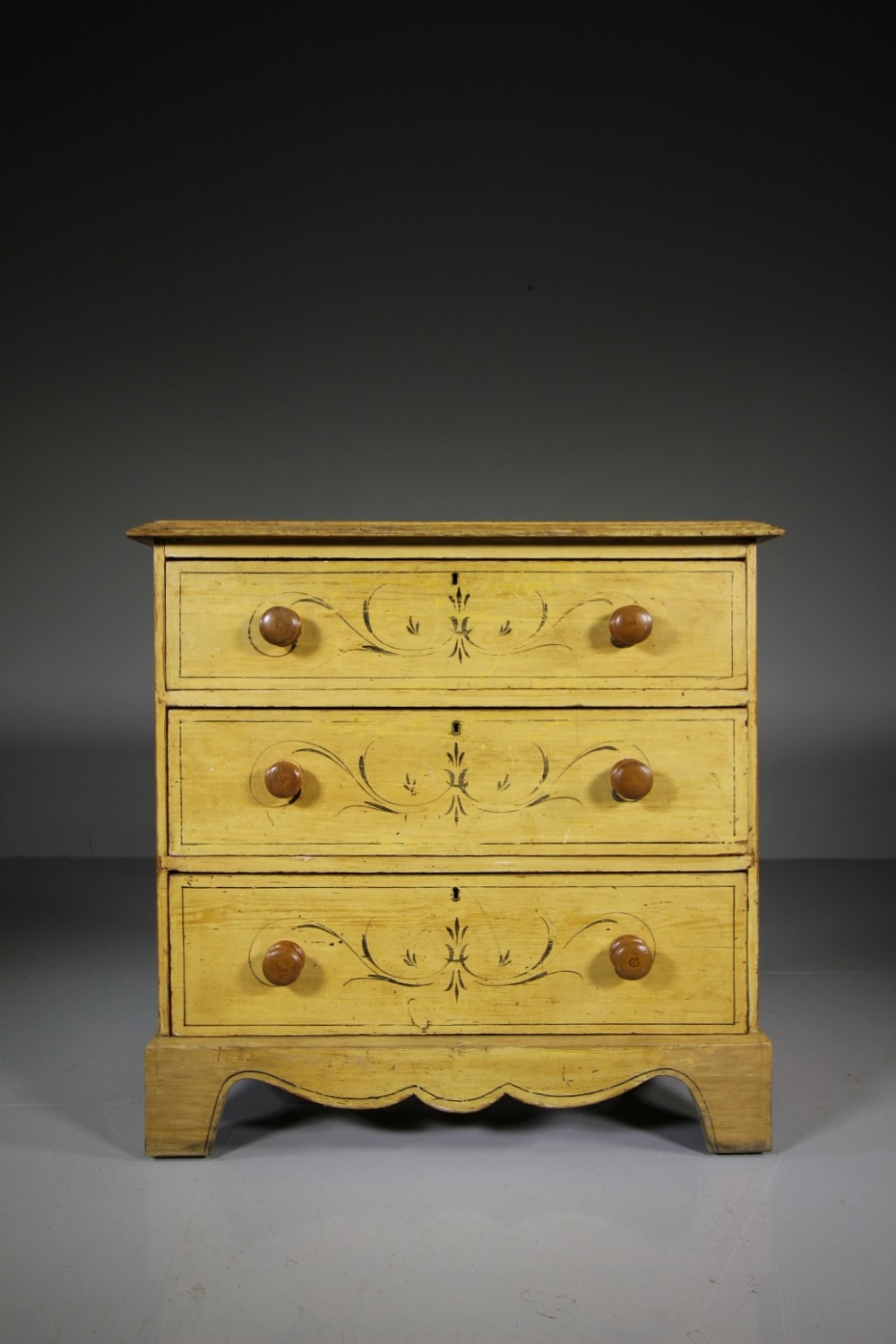 19th Century Original Painted Pine Antique Chest