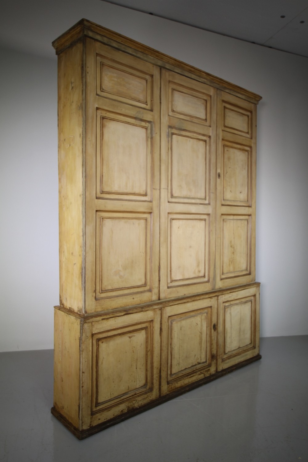 18th Century English Original Painted Pine Antique Cupboard