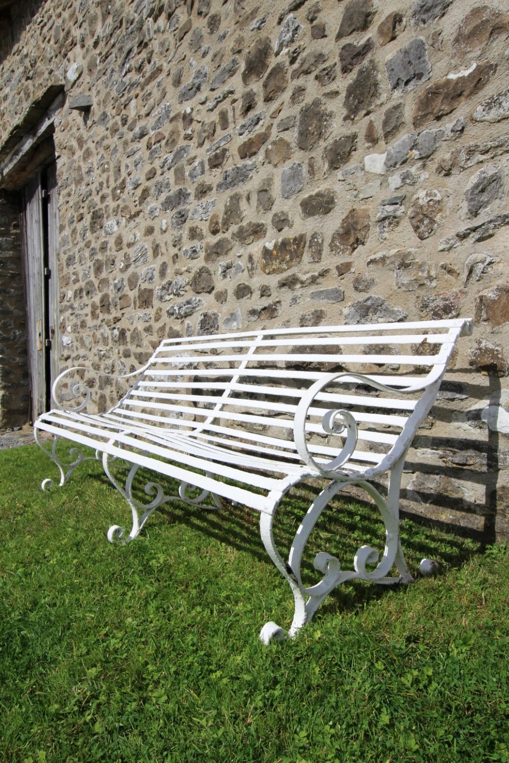19th Century English Antique Iron Garden Bench Seat