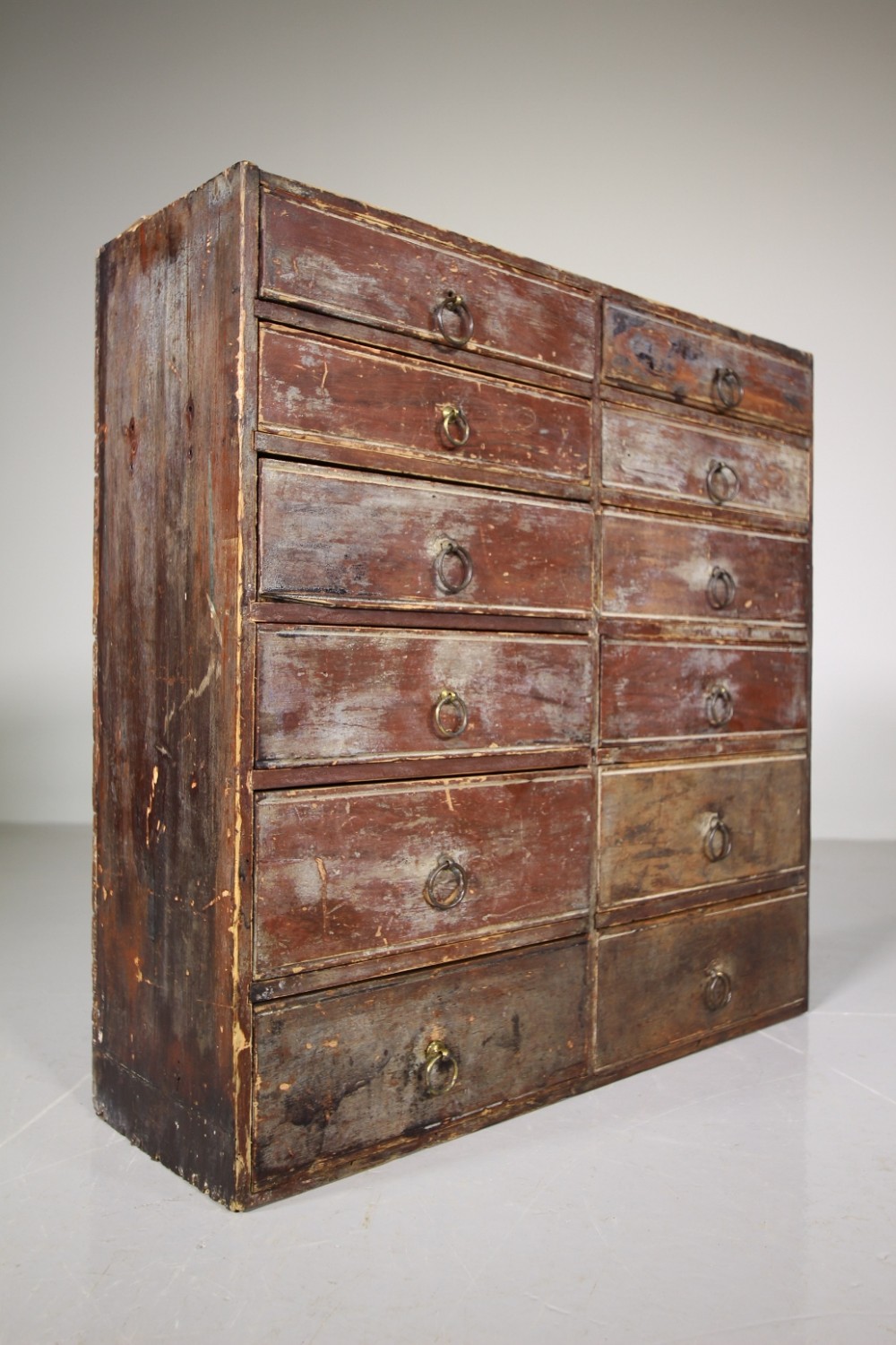 English Original Painted Pine Antique Drawers