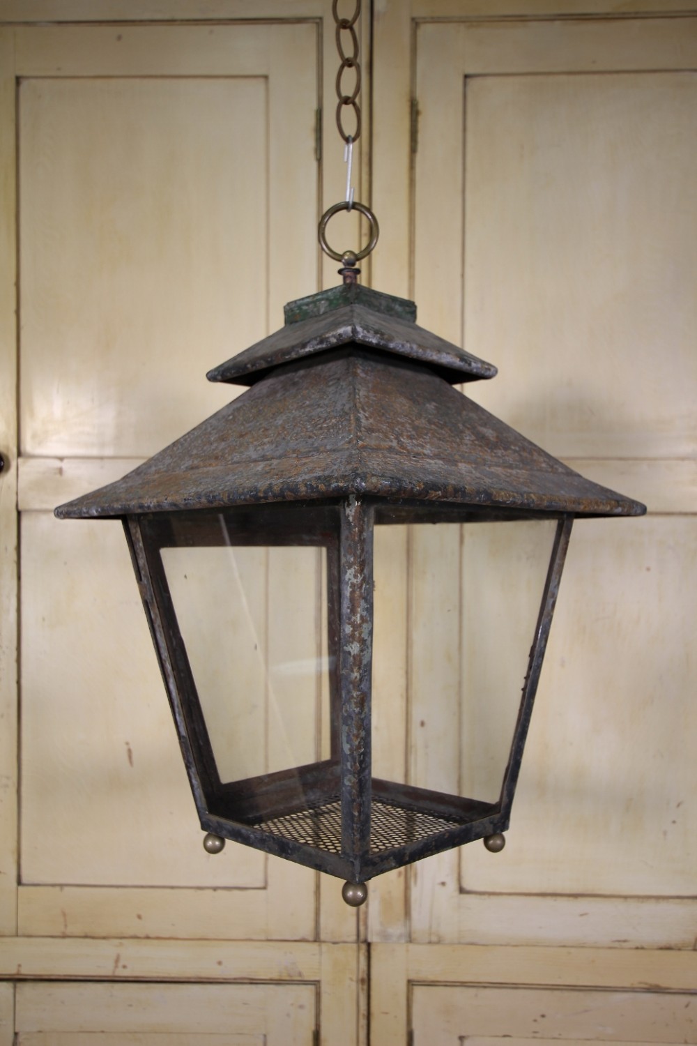 19th Century English Antique Tin Hanging Lantern