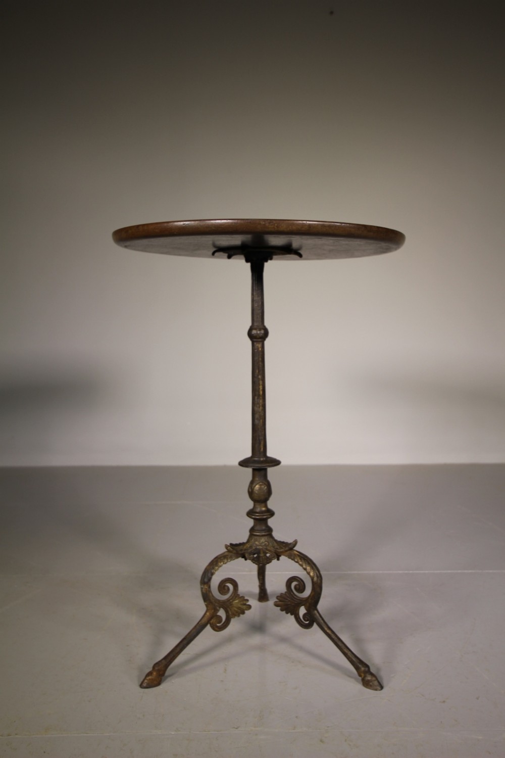 19th Century English Antique Cast Iron Tripod Table
