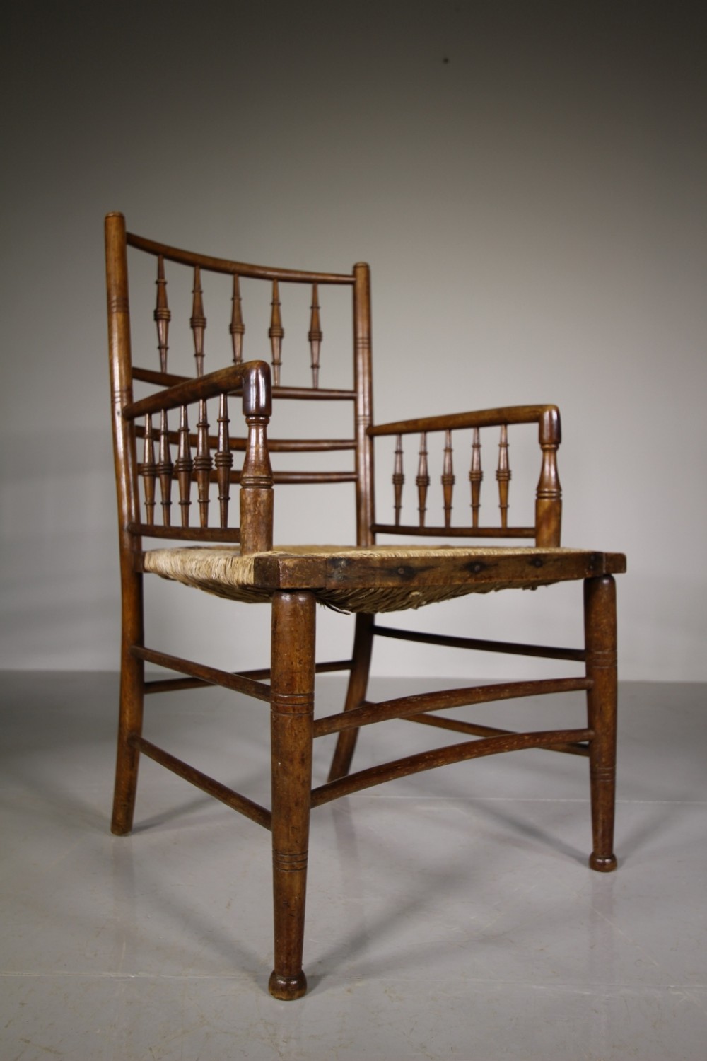 19th Century Antique Fruitwood Sussex Armchair