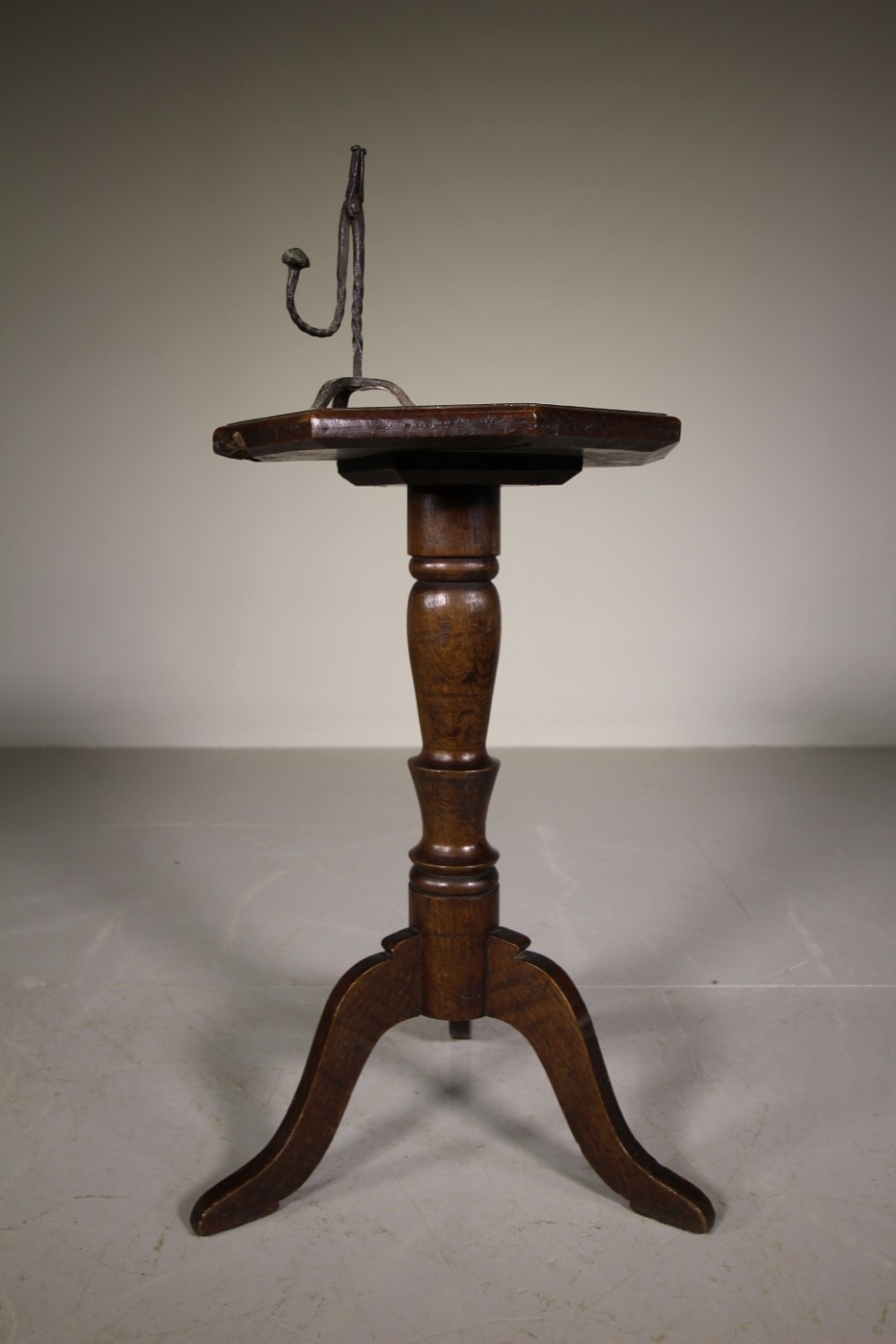 Welsh Antique Oak Candlestand Tripod Table