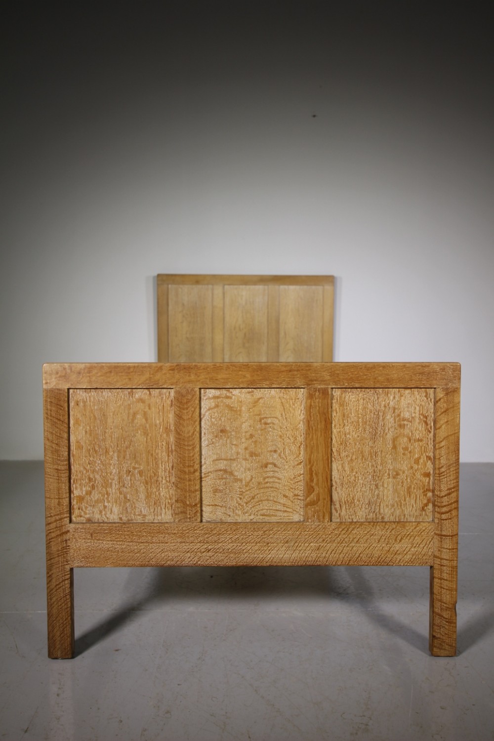 Heals Antique Oak Single Bed & Ticking Base