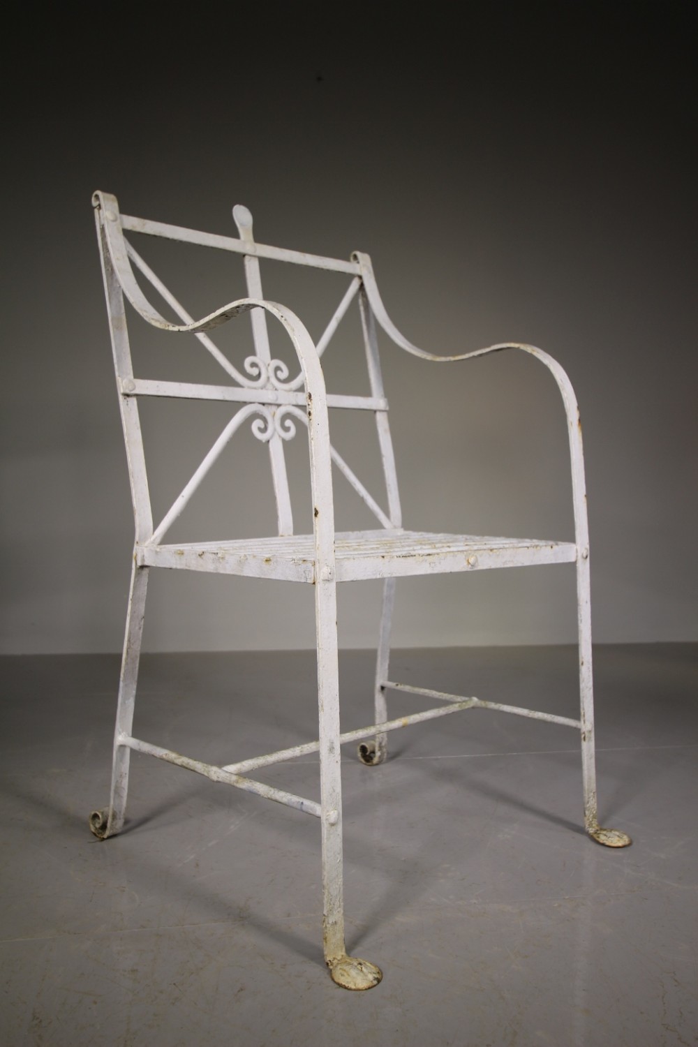 Edwardian Antique Wrought Iron Garden Armchair