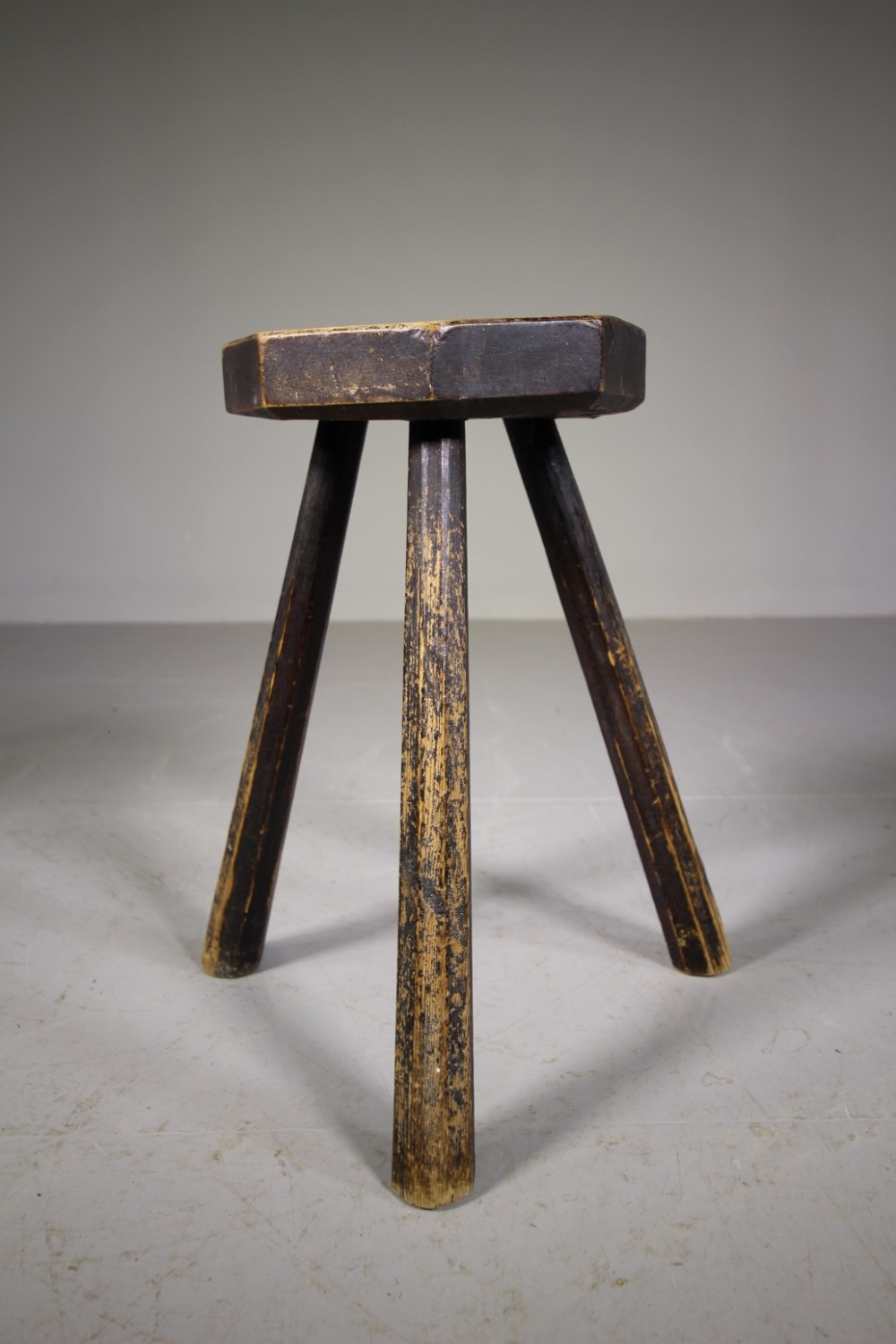 Early 19th Century Antique Elm Octagonal Stool