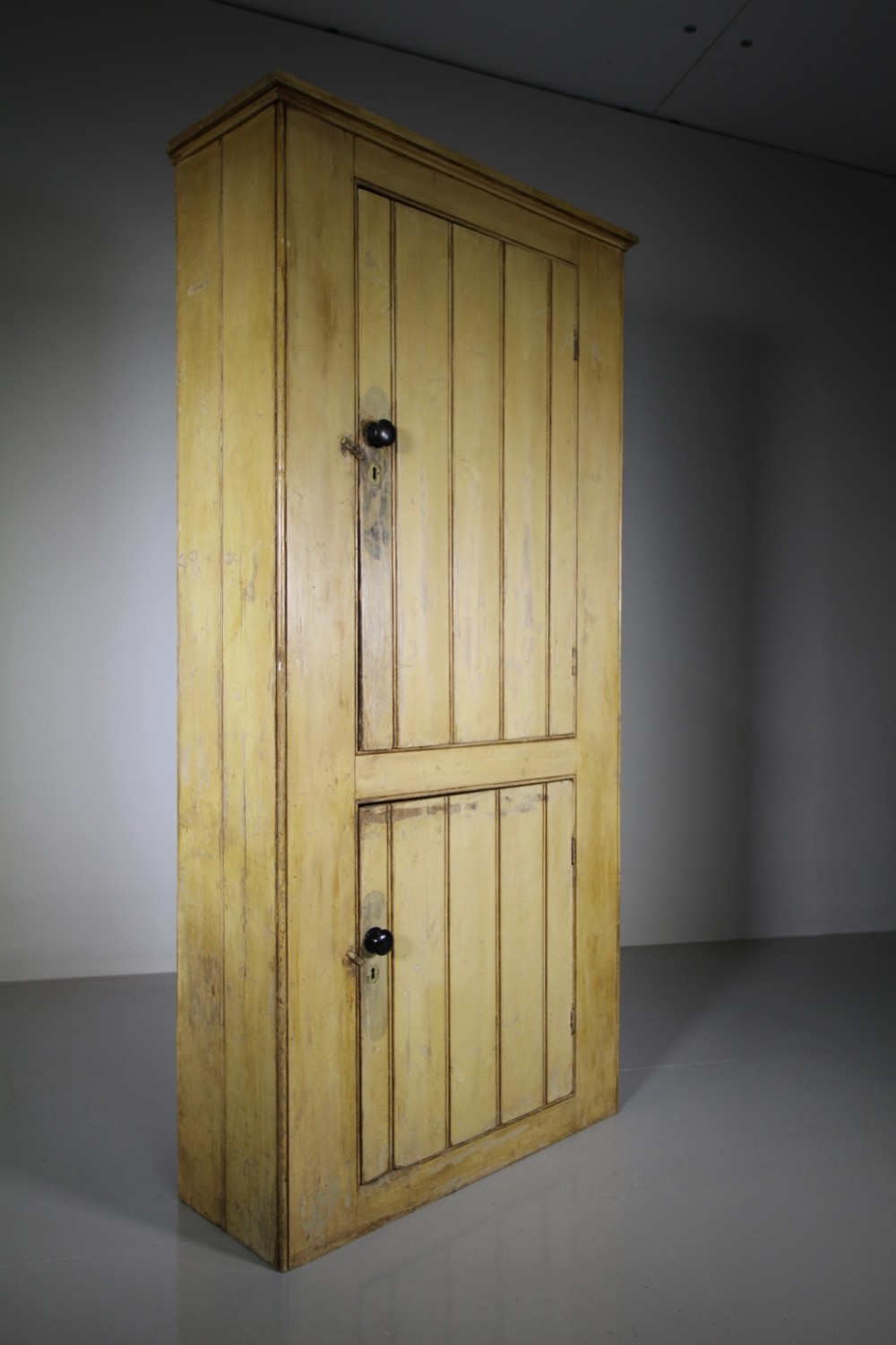 19th Century Antique Original Painted Pine Cupboard