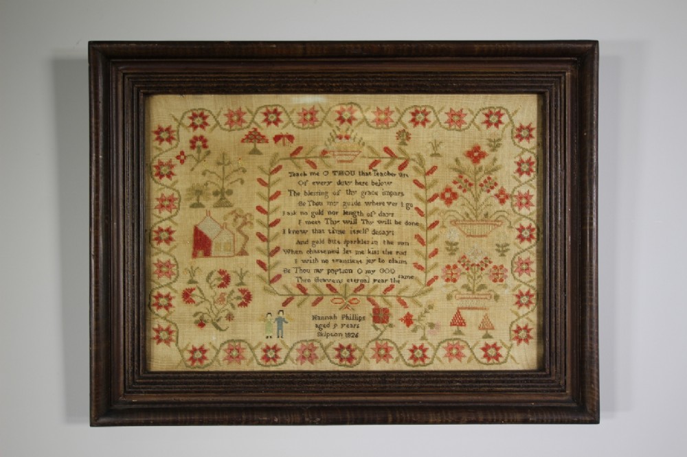 Regency Yorkshire Antique Sampler Dated 1826