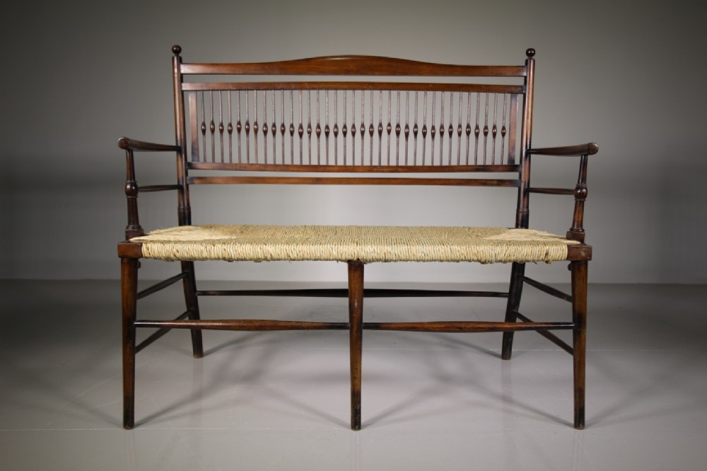 19th Century Arts & Crafts Antique Susssex Style Bench