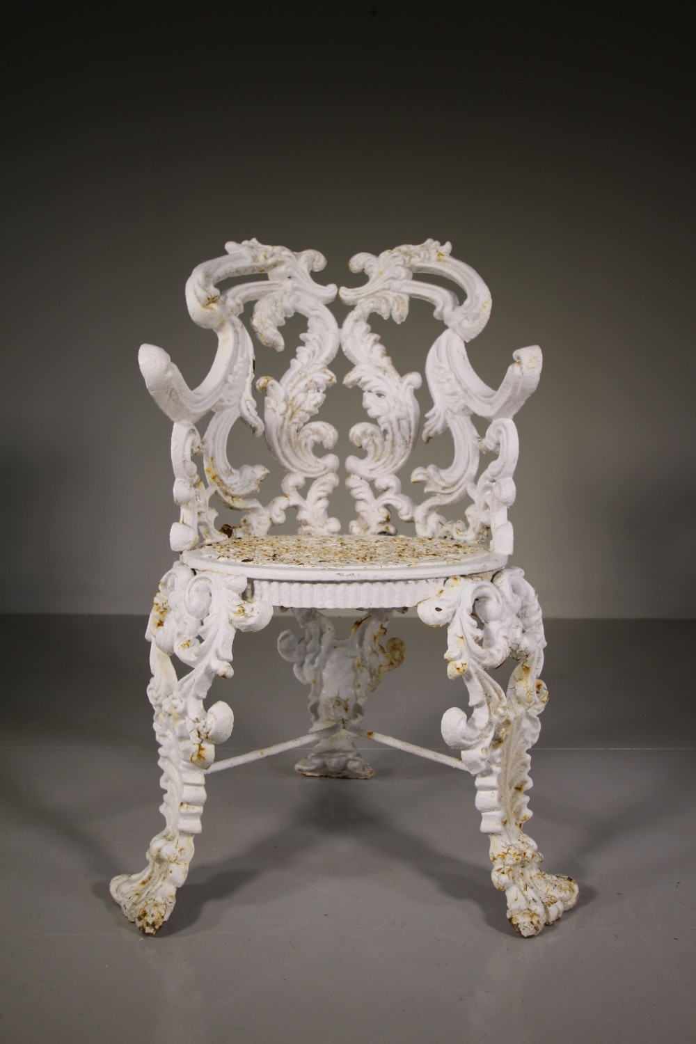 Regency English Antique Cast Iron Garden Chair