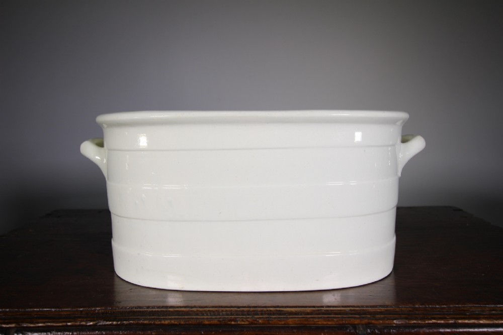 Large 19th Century Antique Creamware Foot Bath - Clean