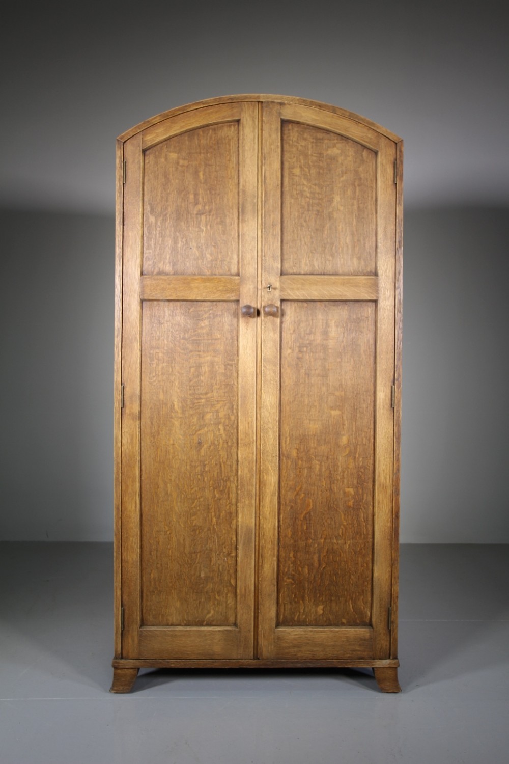 Heals of London 1930's Arched Top Oak Wardrobe
