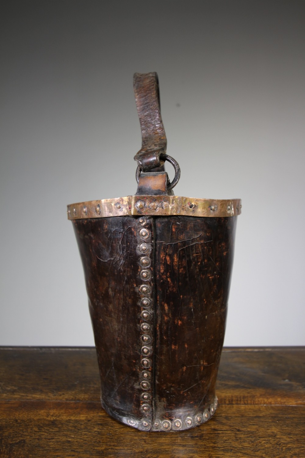 English 19th Century Antique Leather Fire Bucket