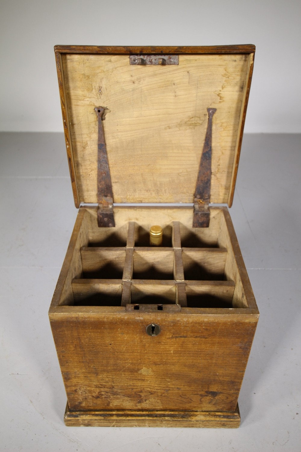 Georgian Antique Elm Tantalus Chest for Wine