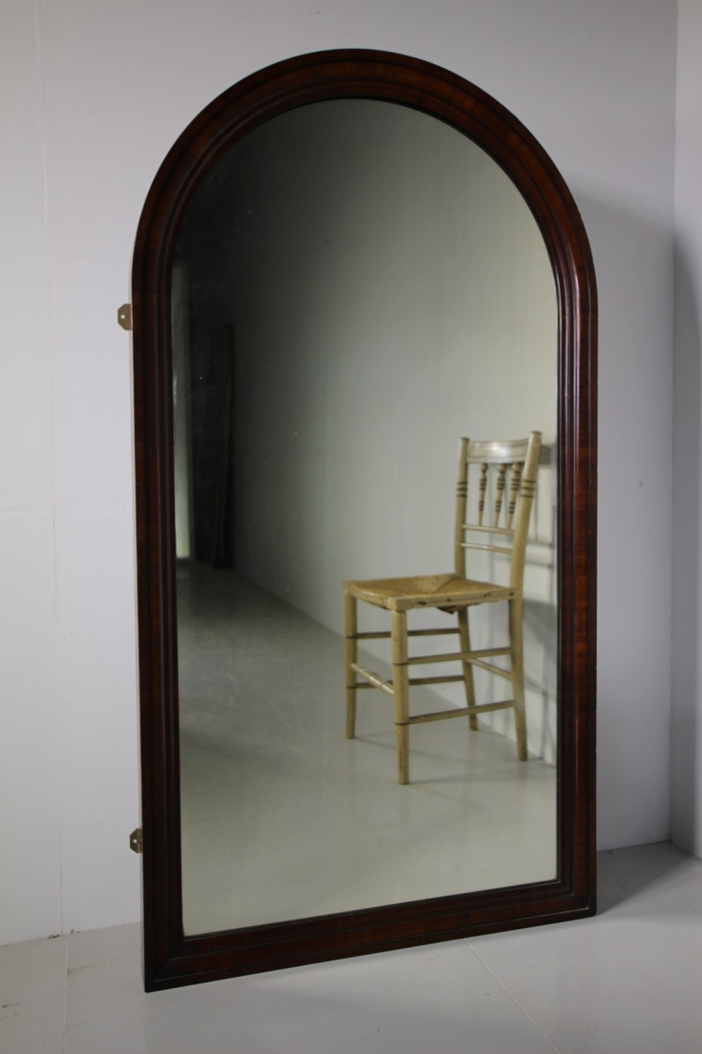 19th Century Antique Mahogany Arch Top Mirror
