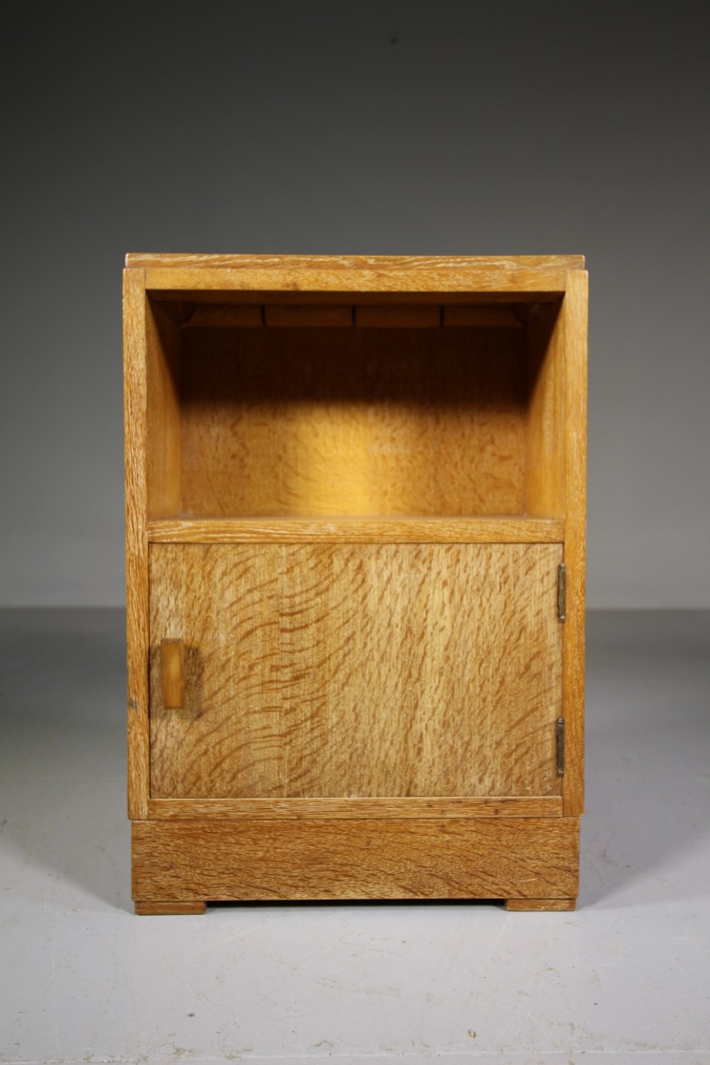 1930's Heals of London Oak Bedside Cabinet - Labelled