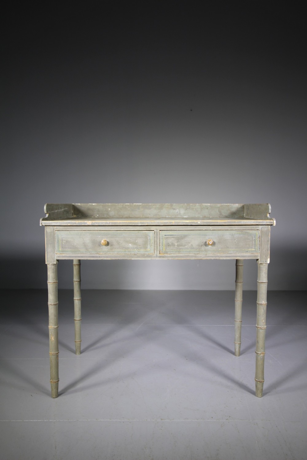 Regency Antique Simulated Bamboo Table in Original Paint