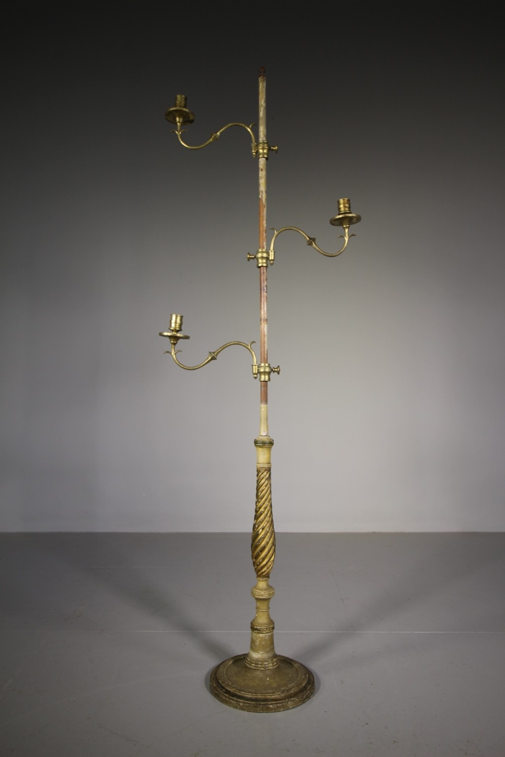 English 19th Century Antique Triple Candle Stand