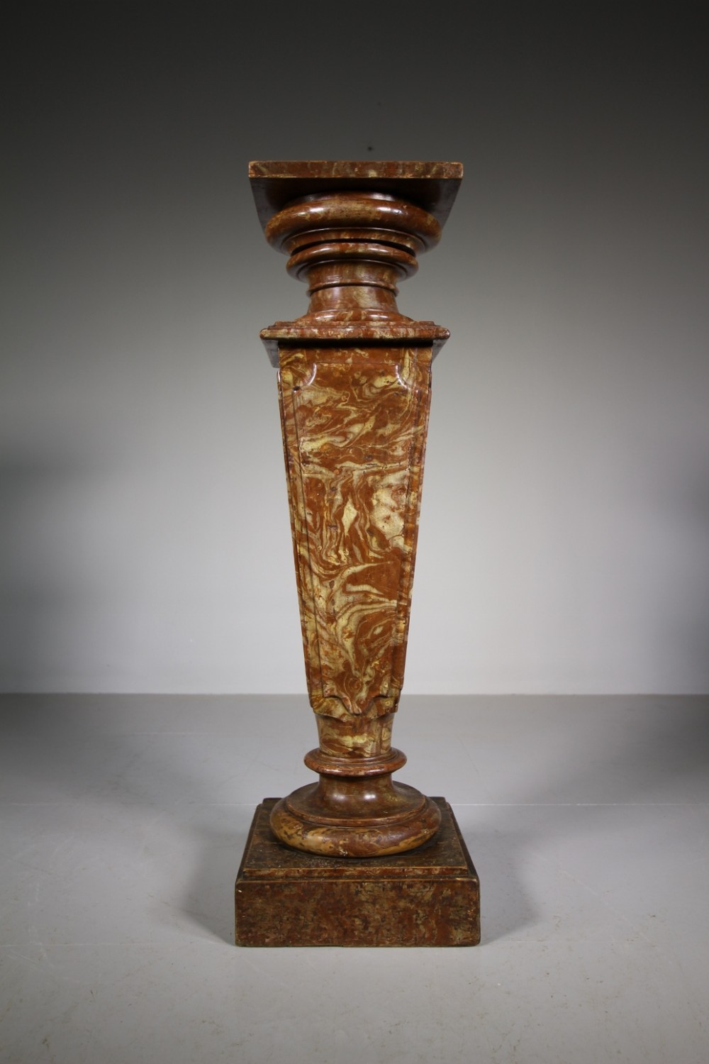Late Georgian Antique Plinth in Original Marbled Paint