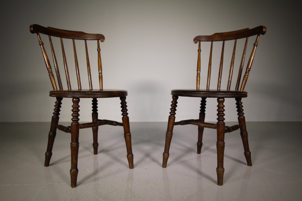 Set of Ten 19th Century Antique Penny Windsor Dining Chairs