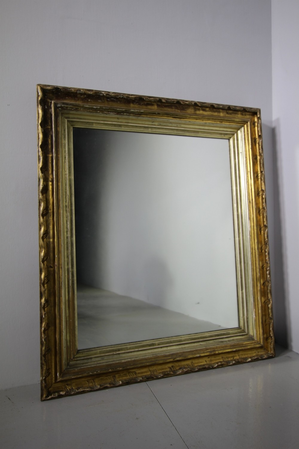 Early 19th Century Carved Wood Antique Gilt Mirror