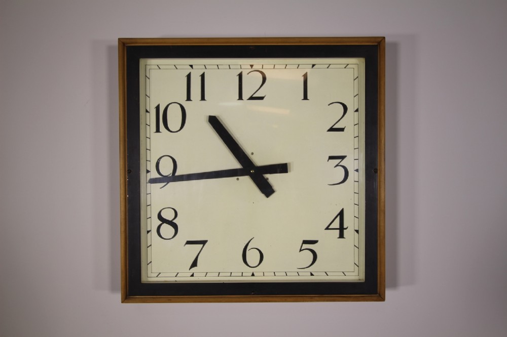Large English 1930's Factory Wall Clock - Working