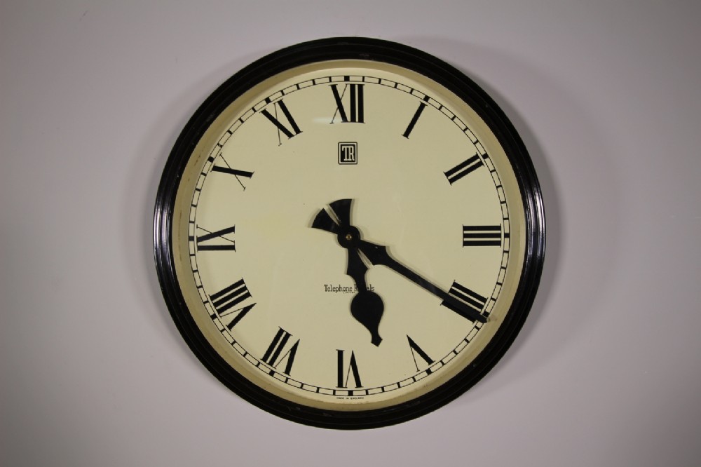 English 1930's Factory Wall Clock - Working 