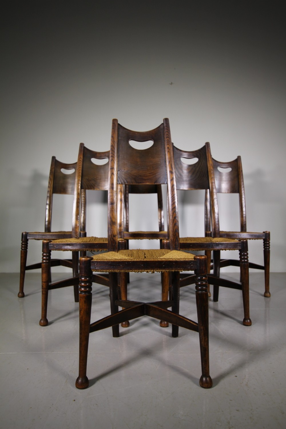 Rare Set of Six Antique Dining Chairs by George Walton