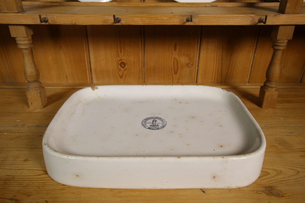 Edwardian Antique Parnalls Grocers Creamware Slab