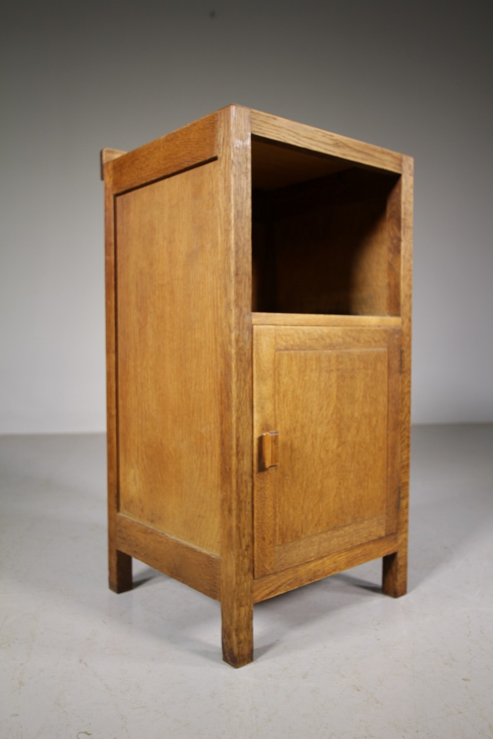 1920's Heals of London Oak Bedside Cabinet