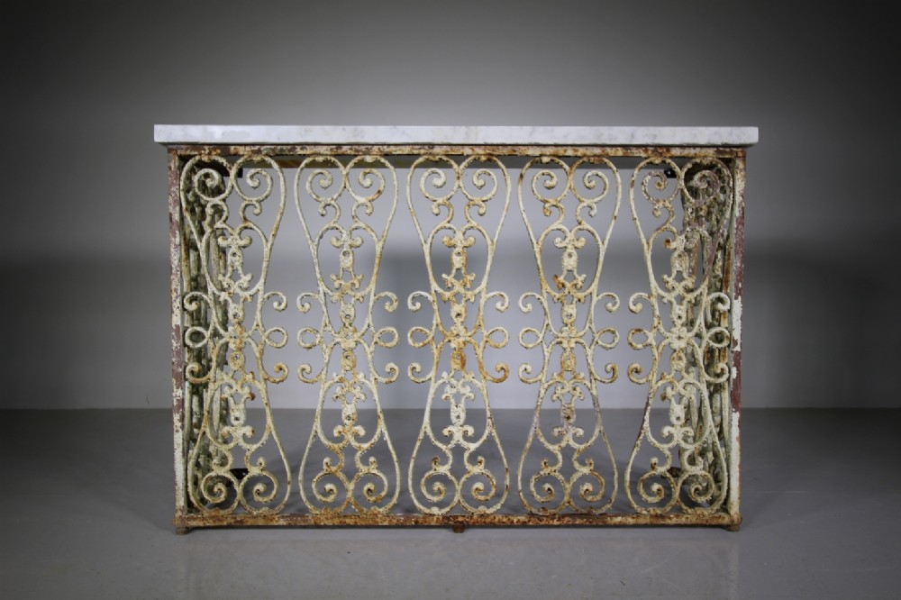 Mid 19th Century Antique Cast Iron Console Table