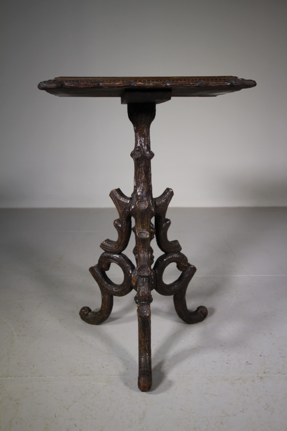 19th Century Antique Black Forest Rustic Side Table