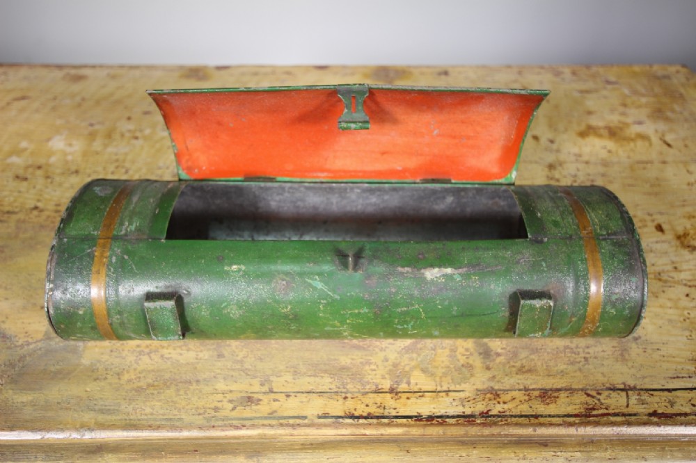 English Antique Toleware Taper & Candle Box