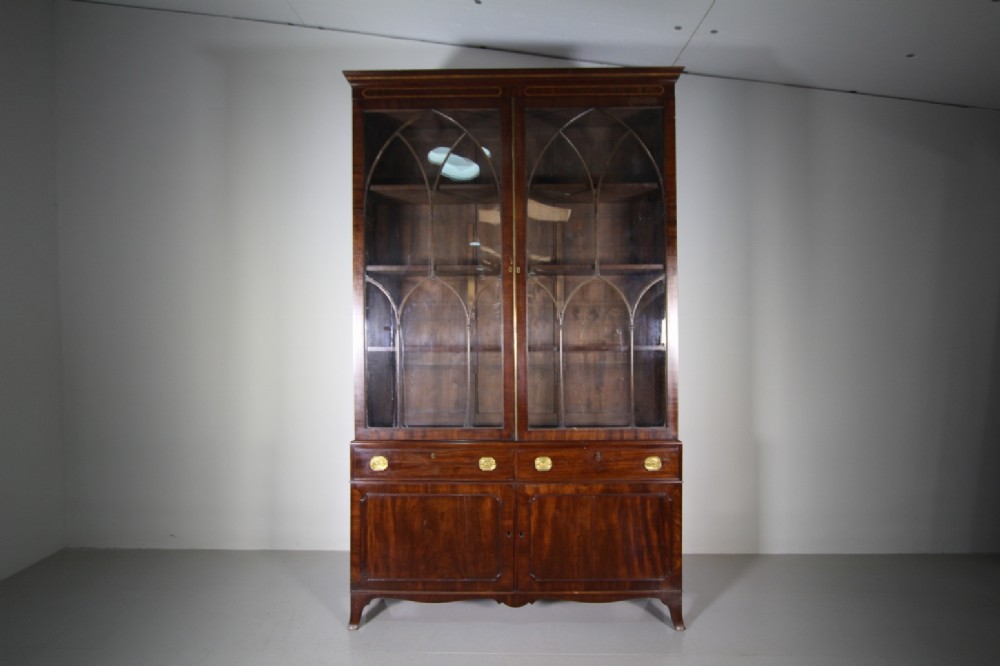 Georgian Antique Mahogany Library Bookcase
