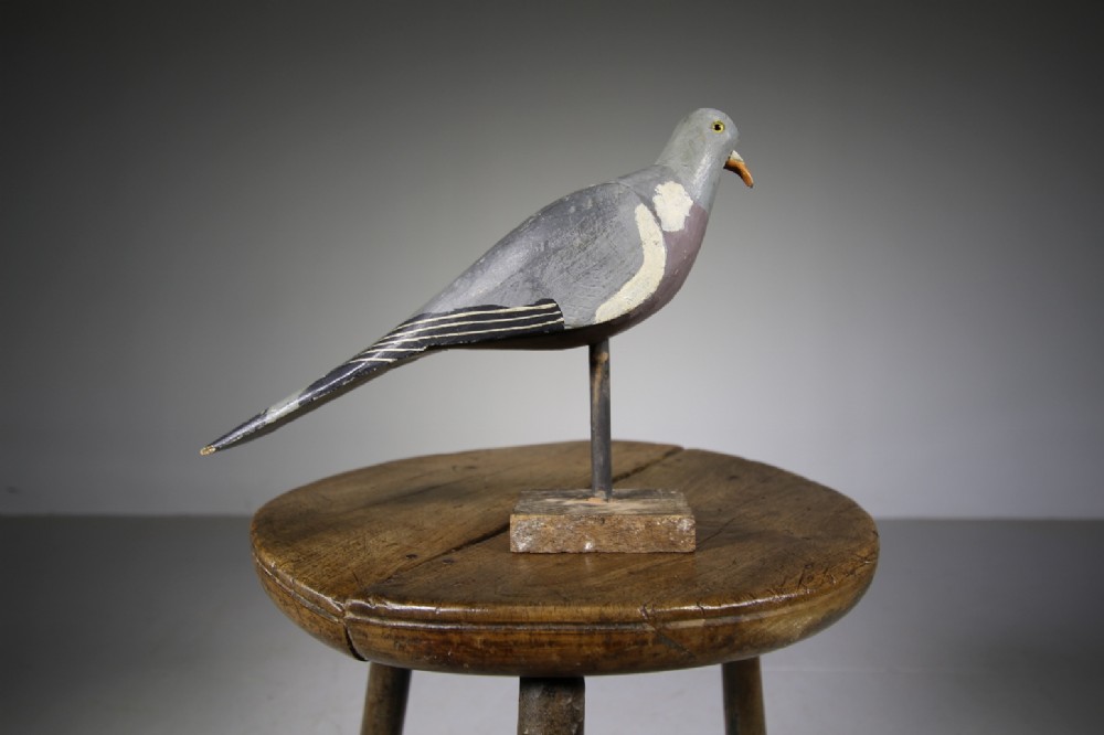 Original English Edwardian Antique Decoy Pigeon