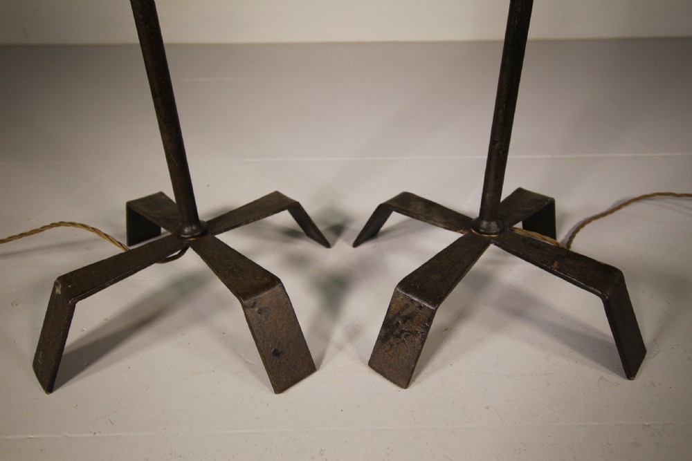 Pair of 1930's Iron Standard Lamps View VII